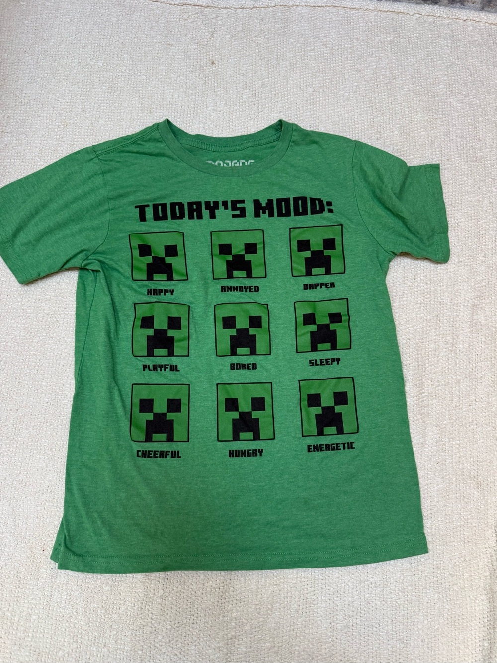 Minecraft Youth Large Mood Green Kids Graphic Tee